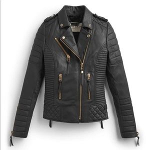 Kay Michaels Leather Jacket with Gold Hardware